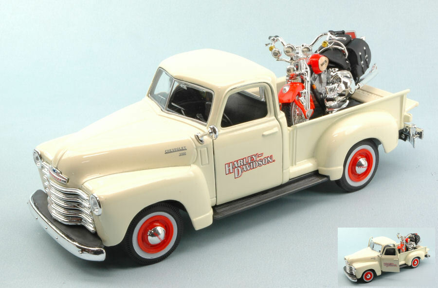 Chevrolet 3100 Pick Up 1950 1:25 + Harley Davidson 2001 Heritage 1:24 Model