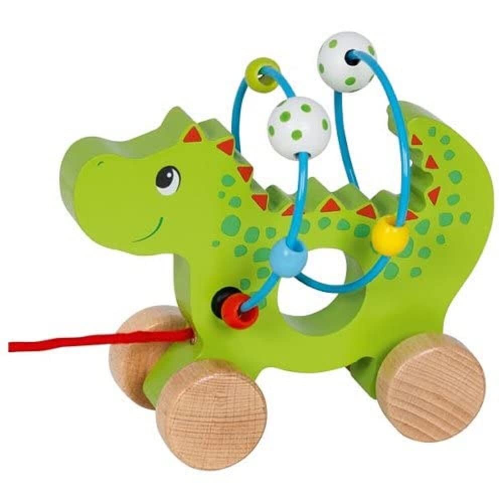 Goki 59975 Dragon drag with motor loop Baby Dolls, Multicoloured