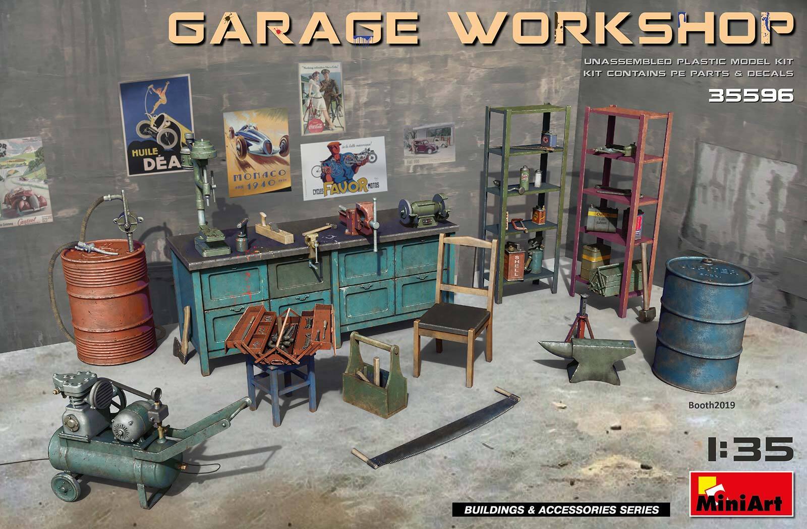 Garage Workshop (Diorama Series) 1:35 Plastic Model Kit MINIART