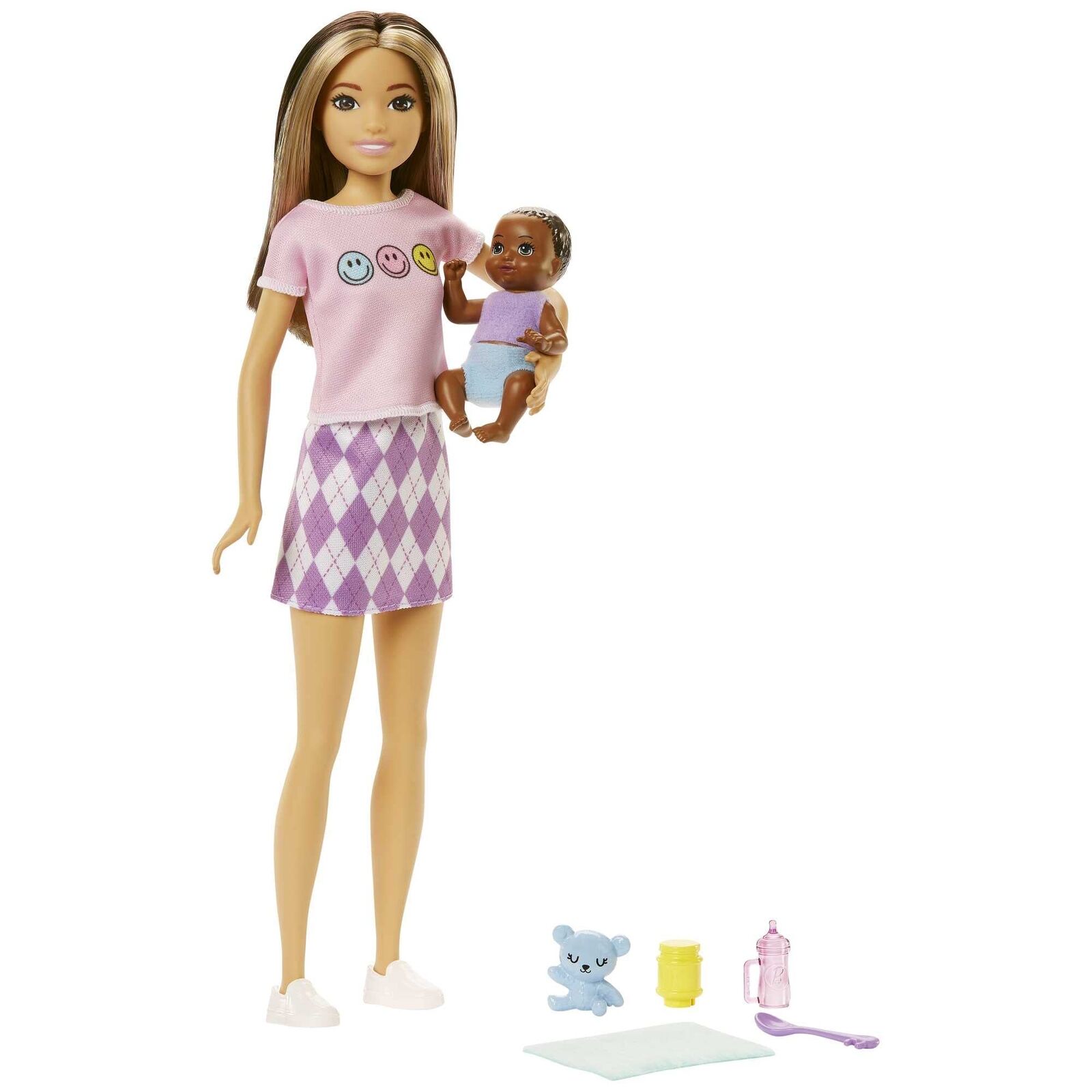 Barbie Dolls and Accessories, Skipper Doll (Two-Tone Hair) with Baby Figure and