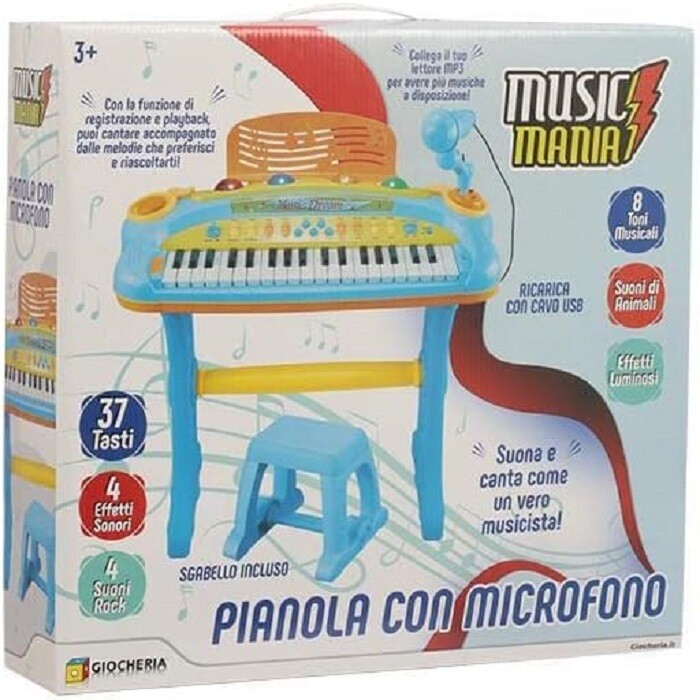Giocheria Music Mania Pianola con Microfono e Sgabello