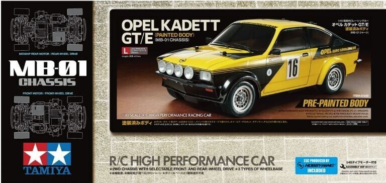 Tamiya - Opel Kadett GT verniciata Telaio MB01 con regolatore
