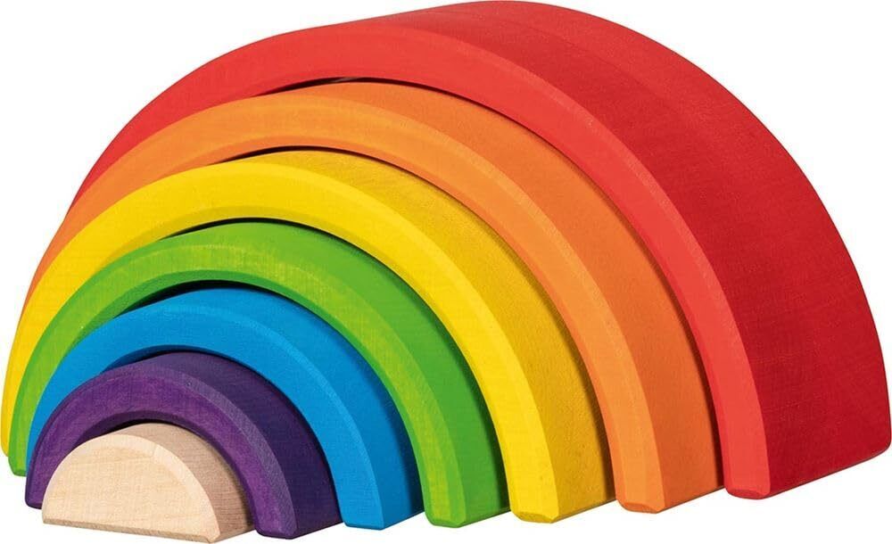 goki 58479 Building Blocks, Small Rainbow, Made Maple Wood, Promotes Creativity
