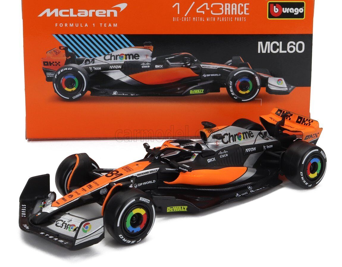 1/43 BURAGO - McLAREN - F1  MCL60 TEAM McLAREN N 81 4th BRITISH GP 18-38087-PIA