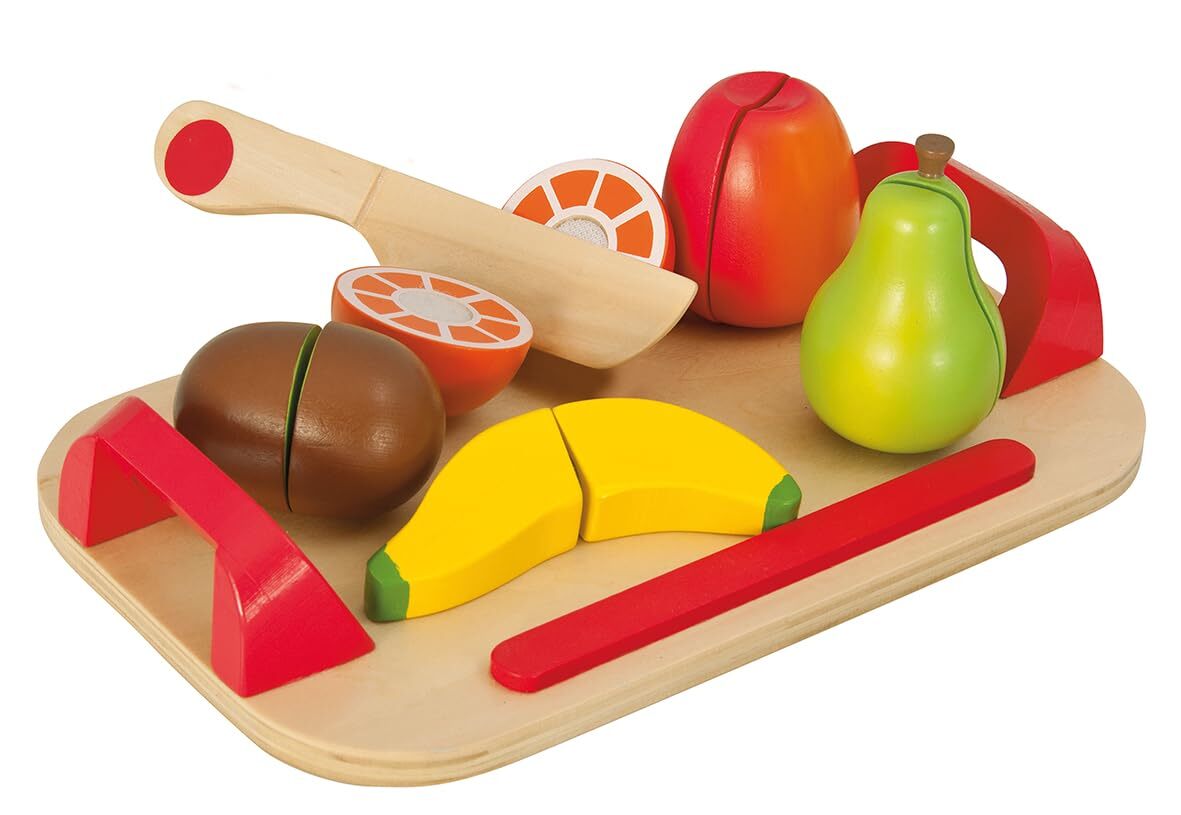 Eichhorn Wooden Cutting Food for Kids, Fruit Set with Chopping Board and Knife M
