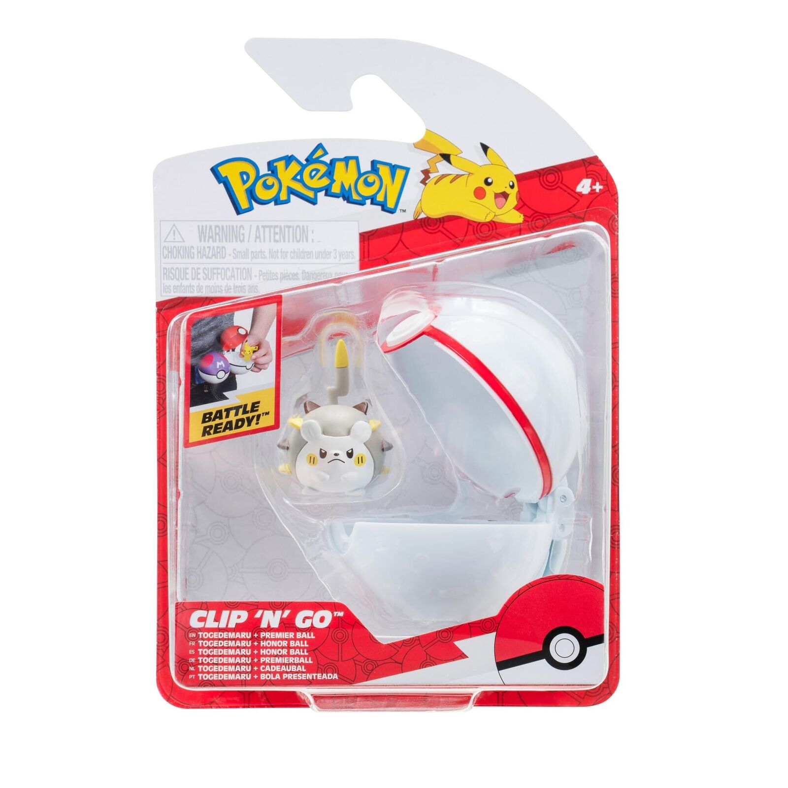 Pokemon Clip 'N' Go Togedemaru and Premier Ball - Includes 2-Inch Battle Figure