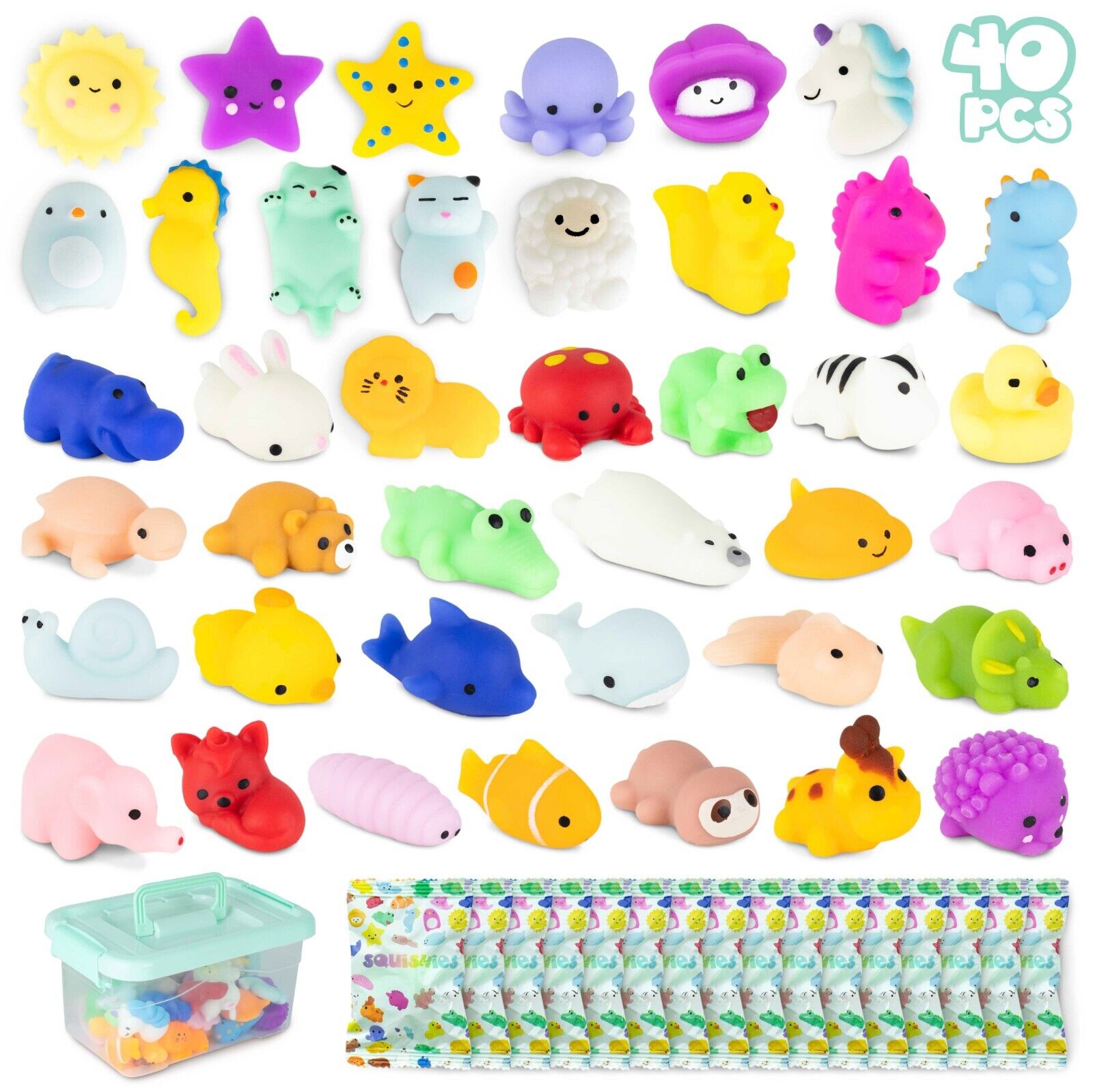 Squishy Piccoli Gadget Compleanno Bambini Pack 40 - BONNYCO Regalini Fine Festa