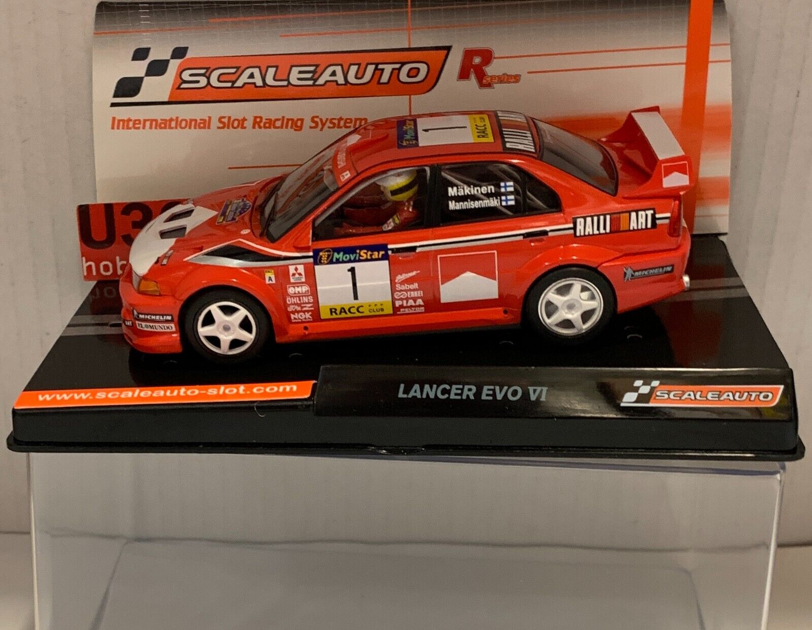 Slot Car scaleauto SC-6316R Mitsubishi Lancer Evo VI #1 Catalunya 1999. Makinen