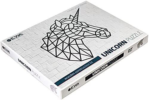 EWA Eco-Wood-Art Unicorn EWA EcoWoodArt Wooden Puzzles Design Polygonal (c5a)