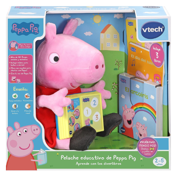 PEPPA PIG - PELUCHE INTERATTIVO PEPPA PIG - IMPARA CON I DIVERBOOKS NEW