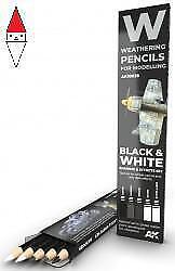 MATITA MODELLISMO AK INTERACTIVE WATERCOLOR PENCIL SET BLACK AND WHITE