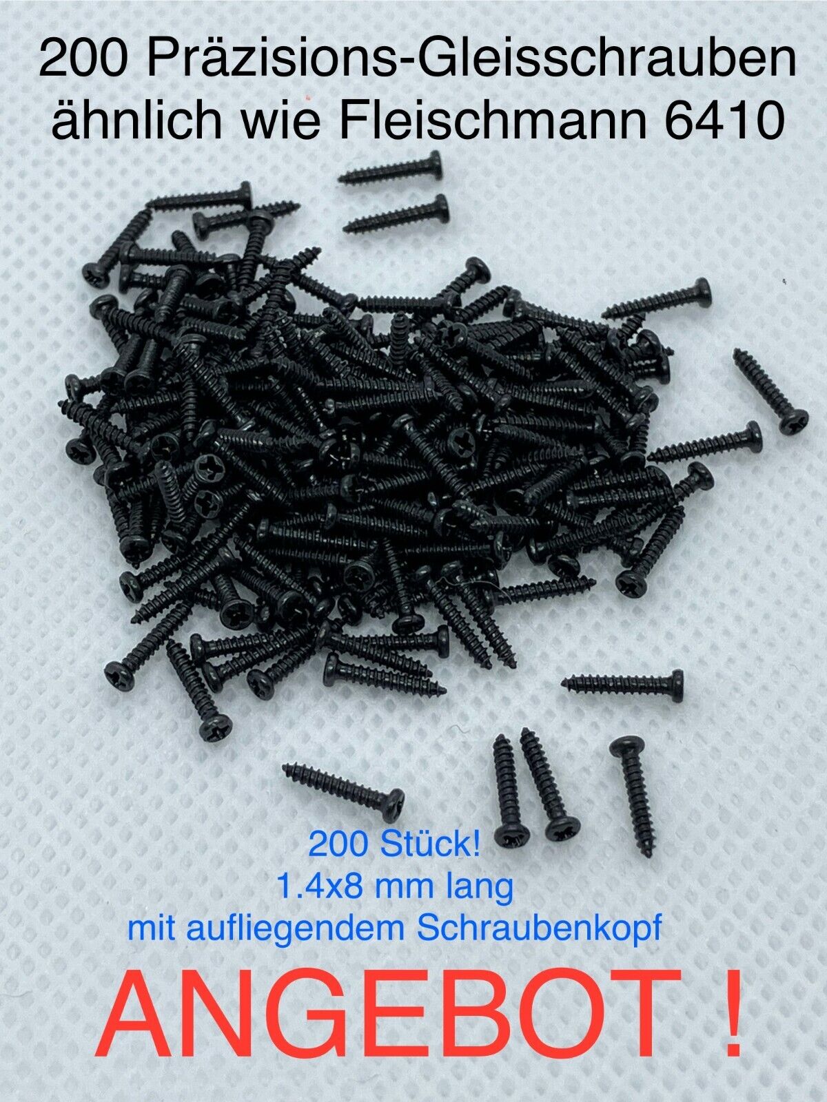 NUOVO simile a Fleischmann 6410 - viti per binari di precisione N 200 pezzi!!!