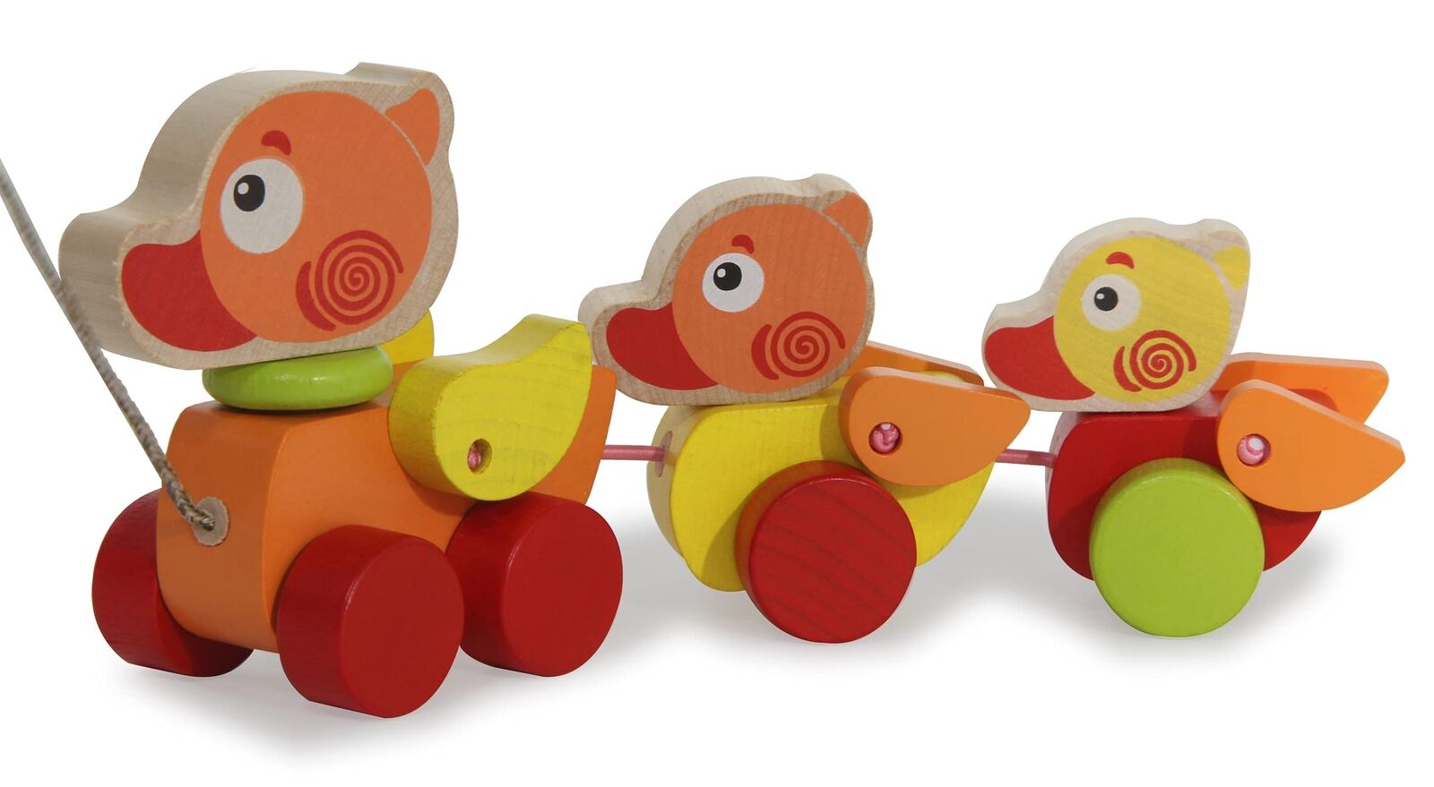 JAMARA 460706 Wooden Toy Kidiwood Along Duck Family 3-Piece-from 18 Months, Soli