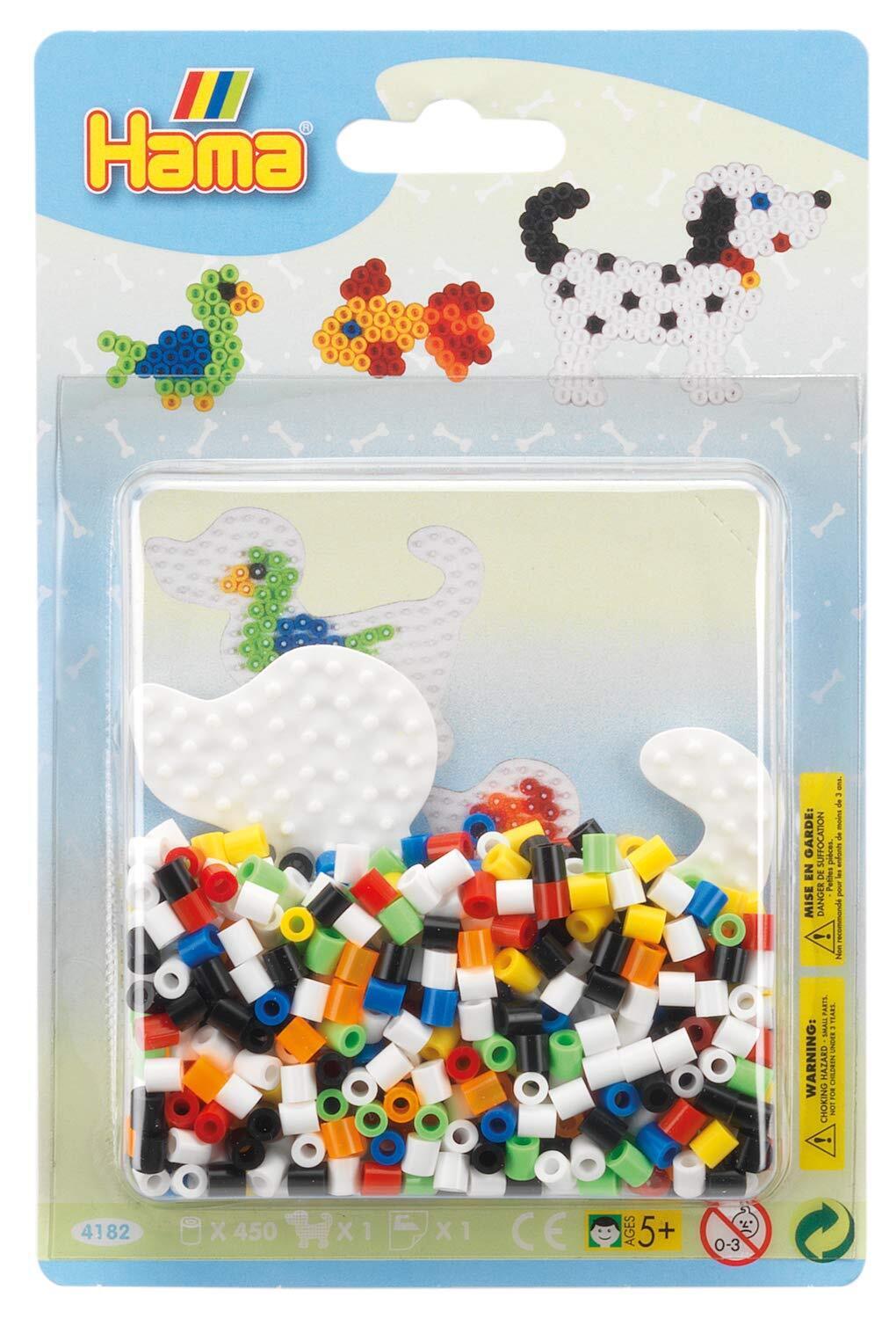 Hama Perlen 4182 Kleines Set Hund mit ca. 450 bunten Midi Bügelperlen mit Durchm