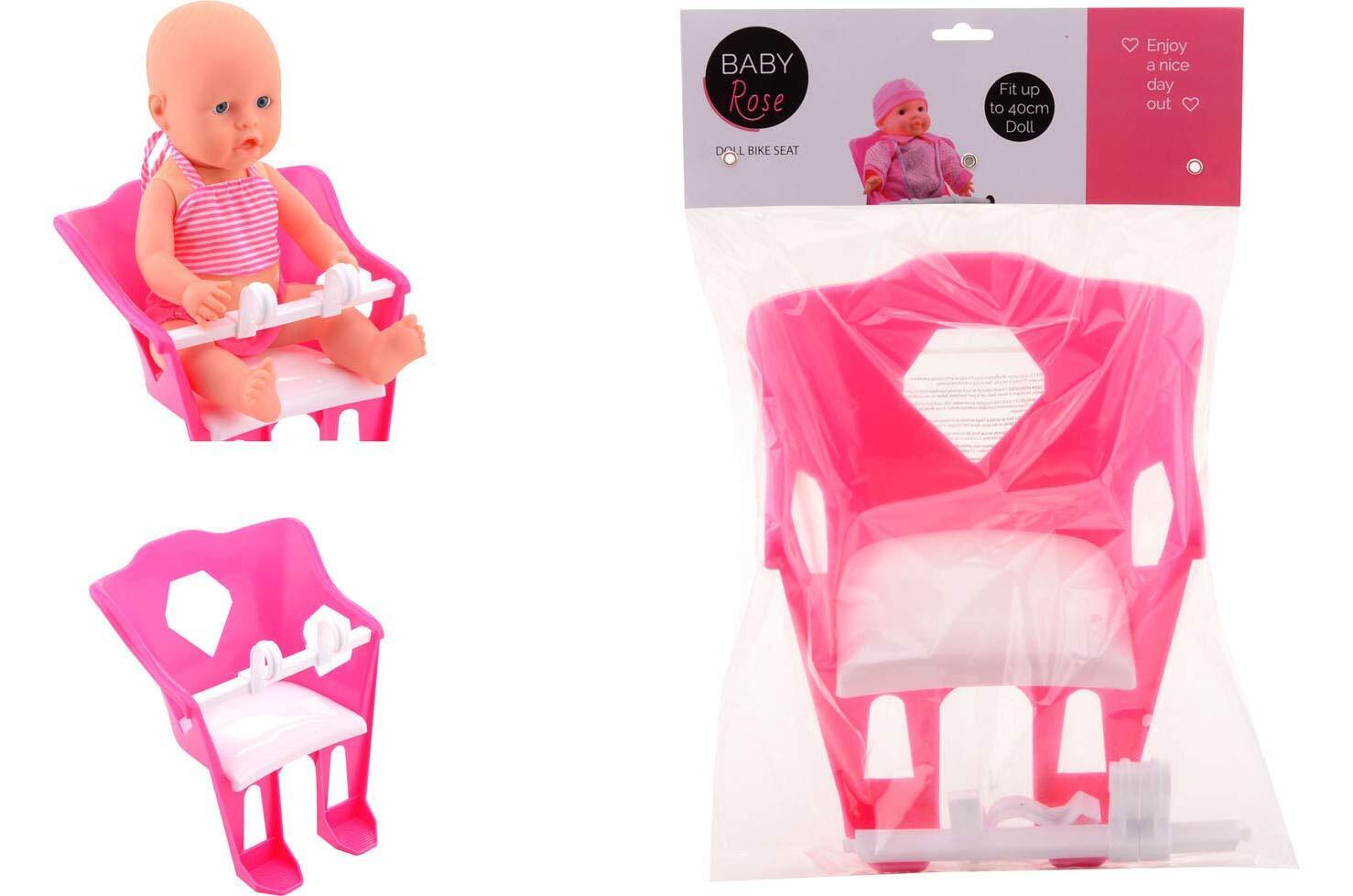 Johntoy 27614 Baby Rose Puppe Fahrradsitz, Mehrfarbig