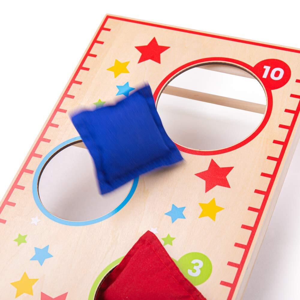 Bigjigs Toys Bean Bag Toss Bullseye - Bean Bag Game for Kids with 6 Bean Bags &