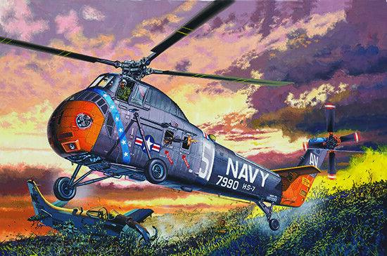 H-34 Us Navy Rescue 1:48 Plastic Model Kit TRUMPETER