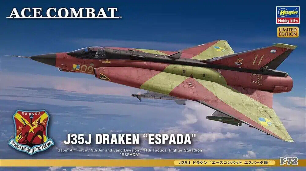 Hasegawa 52140 J35J Draken "Espada" Kit Montaggio 1/72