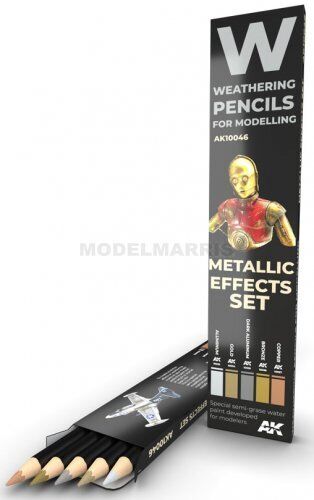 AK AK10046 Watercolor Pencil Set Metallics