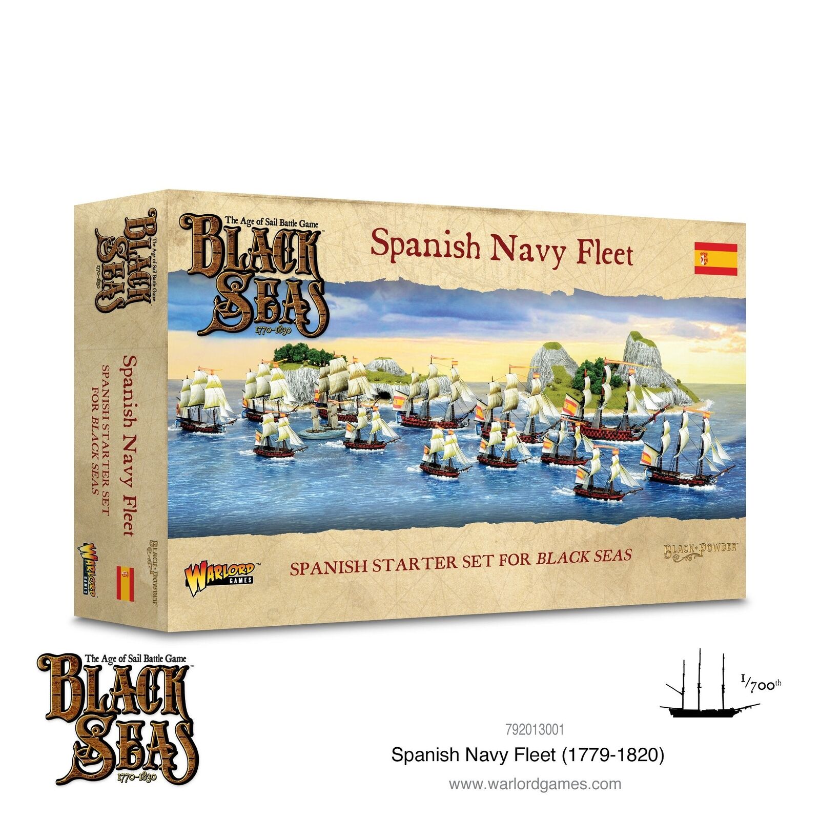 Warlord Black Seas The Age of Sail Spanish Navy Fleet for Black Seas Table Top S