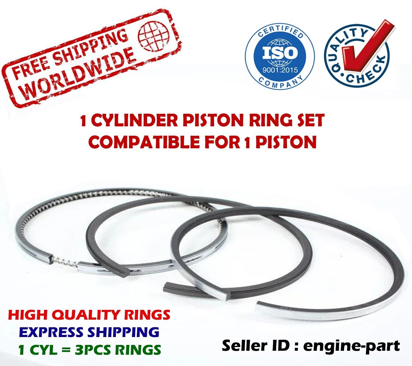 Set Di Anelli Del Pistone 88Mm Std Per MERCEDES-BENZ 08-136400-10 AL11858834