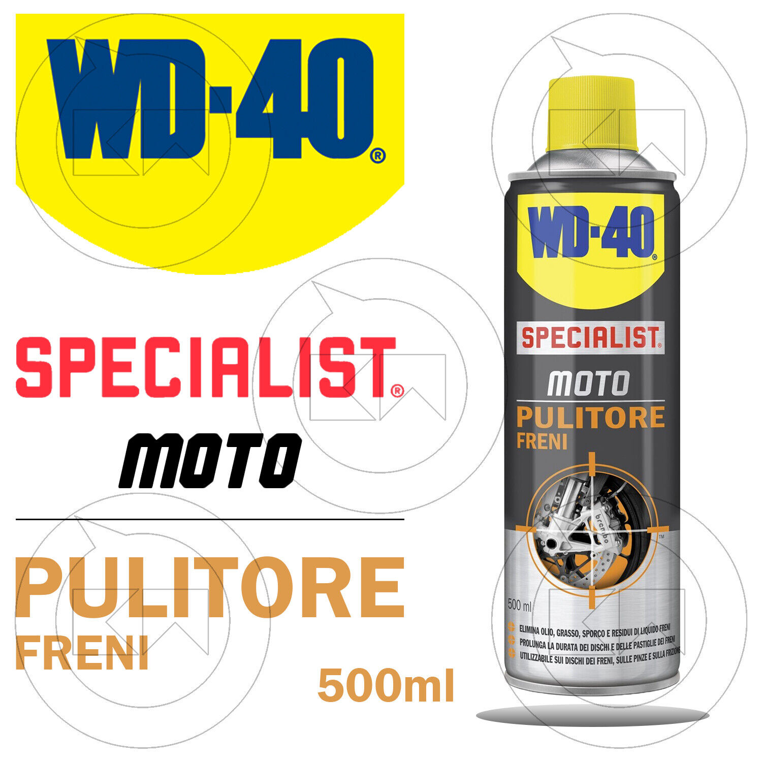 WD40 SPECIALIST MOTO PULITORE FRENI SPRAY 500ml SGRASSATORE PER PINZE FRENO