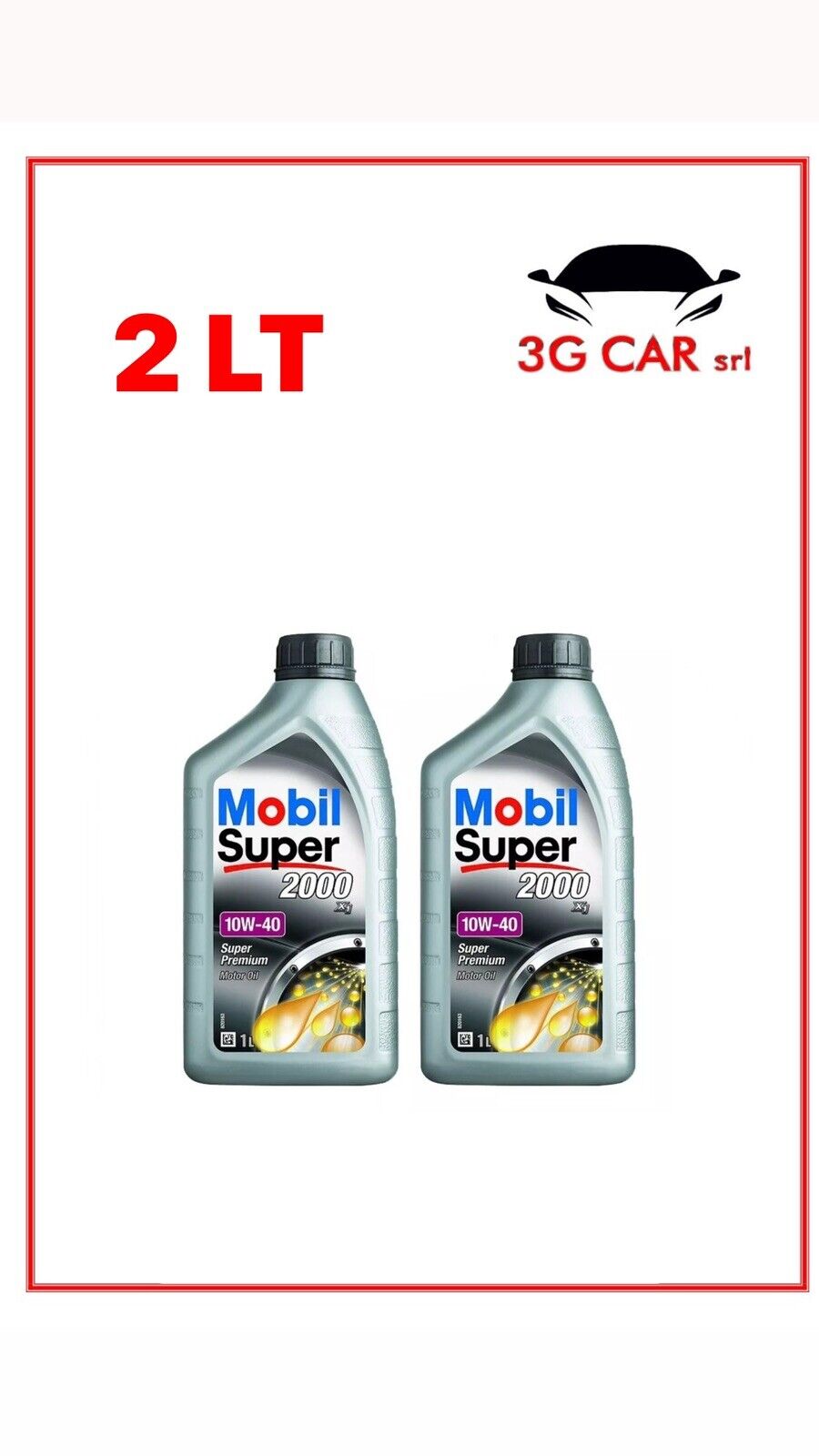 2 LT Olio motore Mobil Super 2000 X1 10W-40 SAE VW 501 01  VW 505 00