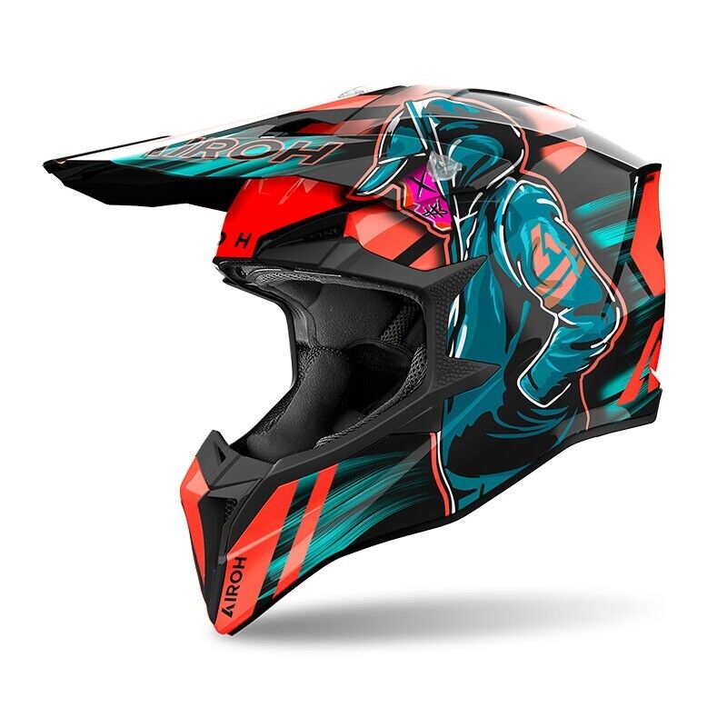 CASCO HELMET CROSS WRAAP CYBER ARANCIO AIROH SIZE XS