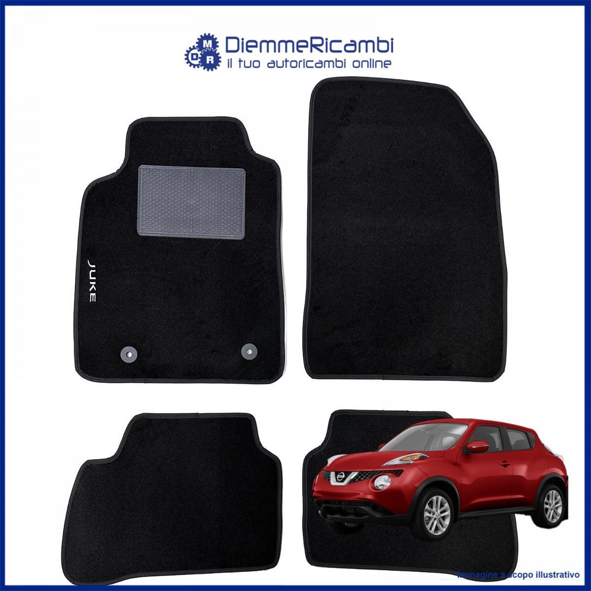 SERIE 4 TAPPETI - TAPPETINI IN MOQUETTE NERI PER NISSAN JUKE I DAL 2010 AL 2019