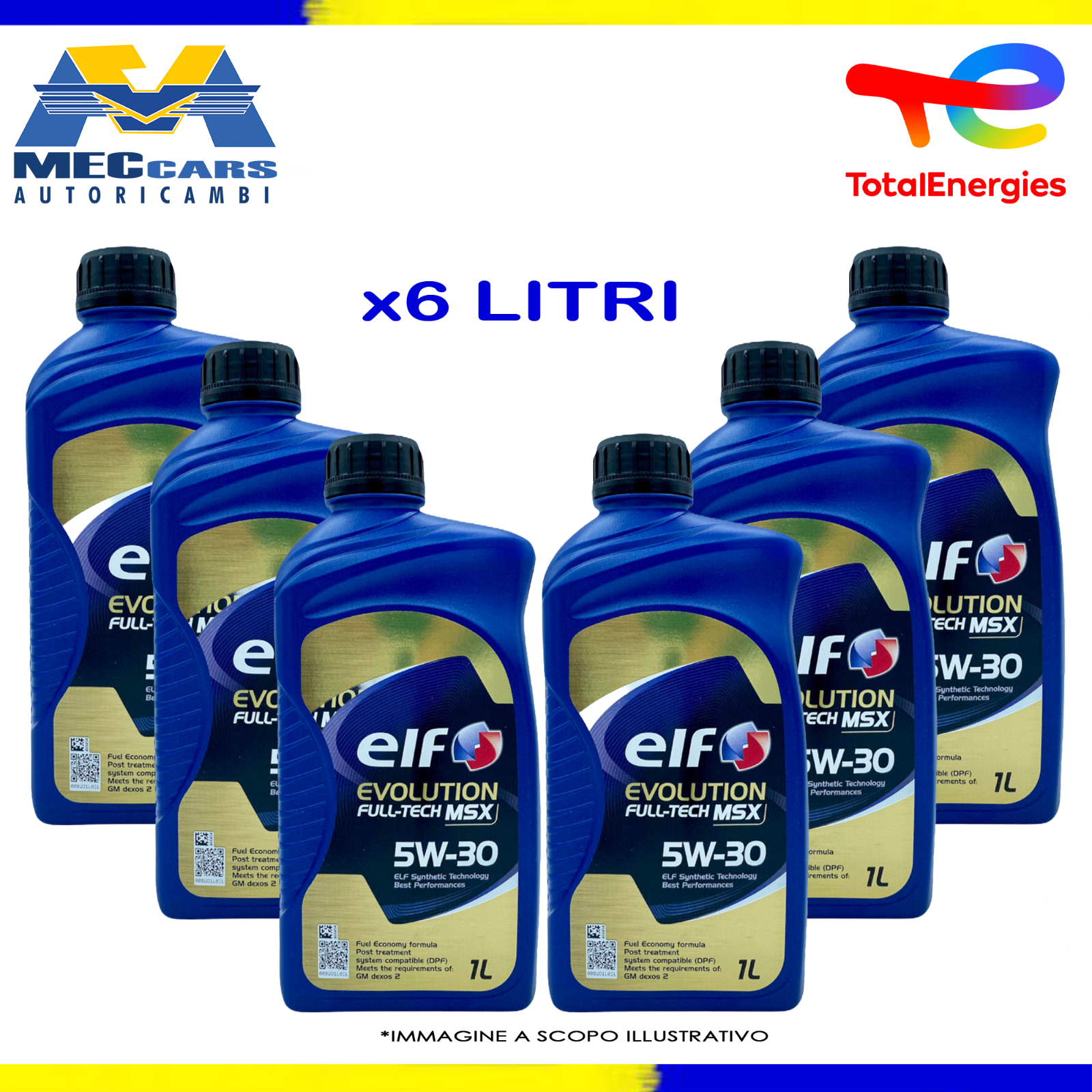 6 LITRI ELF EVOLUTION FULL-TECH MSX 5W30 OLIO MOTORE SINTETICO RENAULT DACIA VW