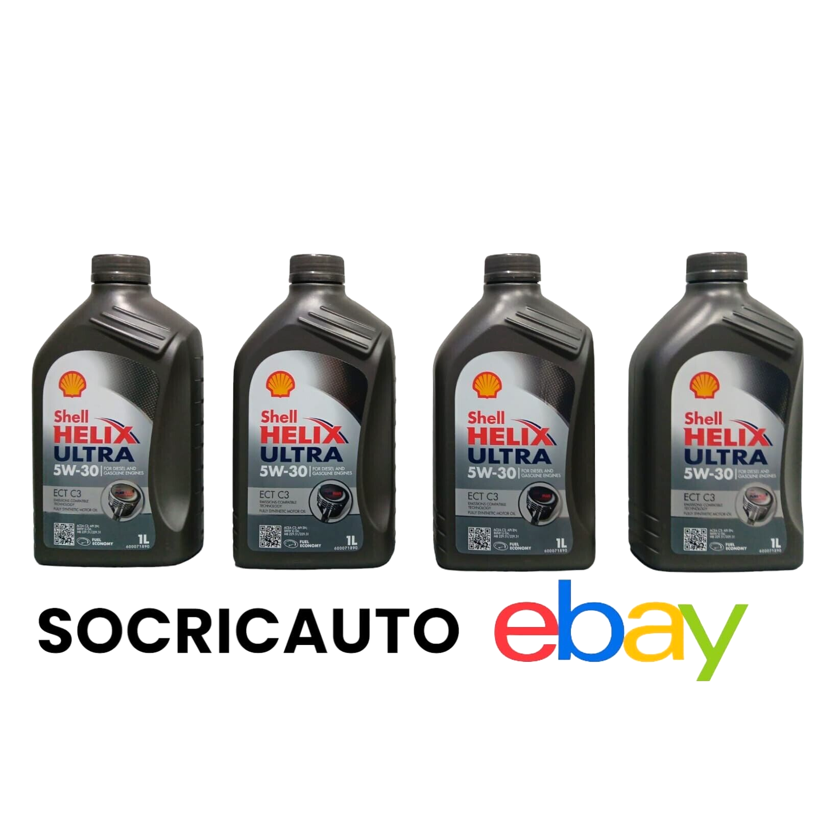4 Litri Olio Motore Shell Helix Ultra 5W30 ECT C3 Bmw LL04 Pure Plus Technology