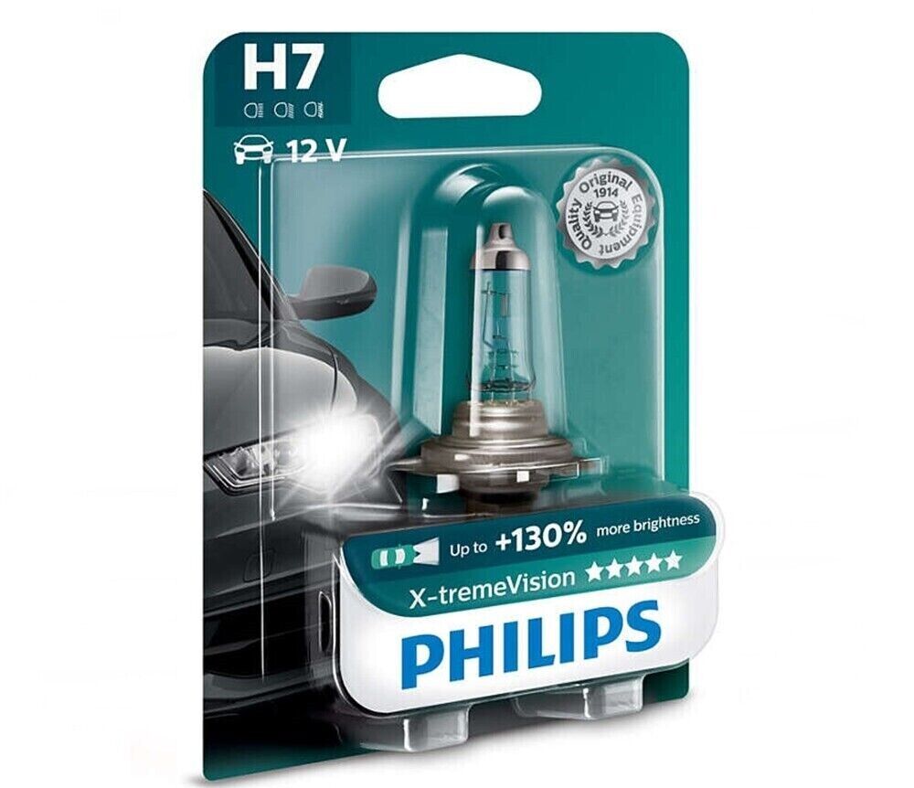 LAMPADA LAMPADINA FARI AUTO PHILIPS X-TREME VISION H7 +130% 12V 55W 12972XV+B1