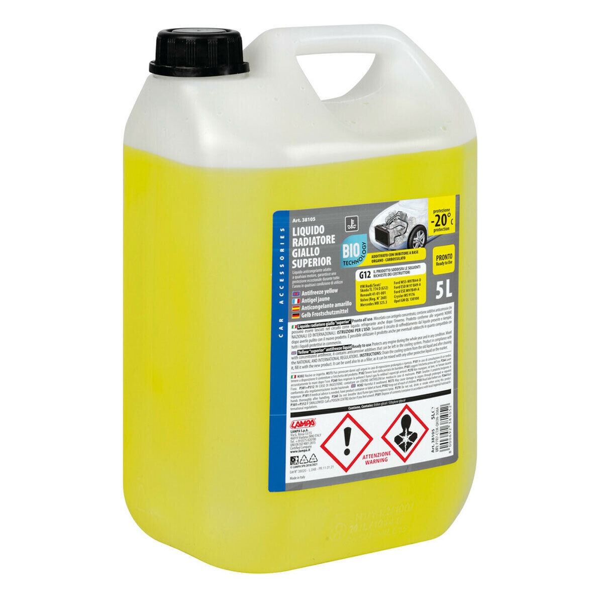 Liquido antigelo radiatore Lampa Superior-Giallo G12+ -20°C 5 L