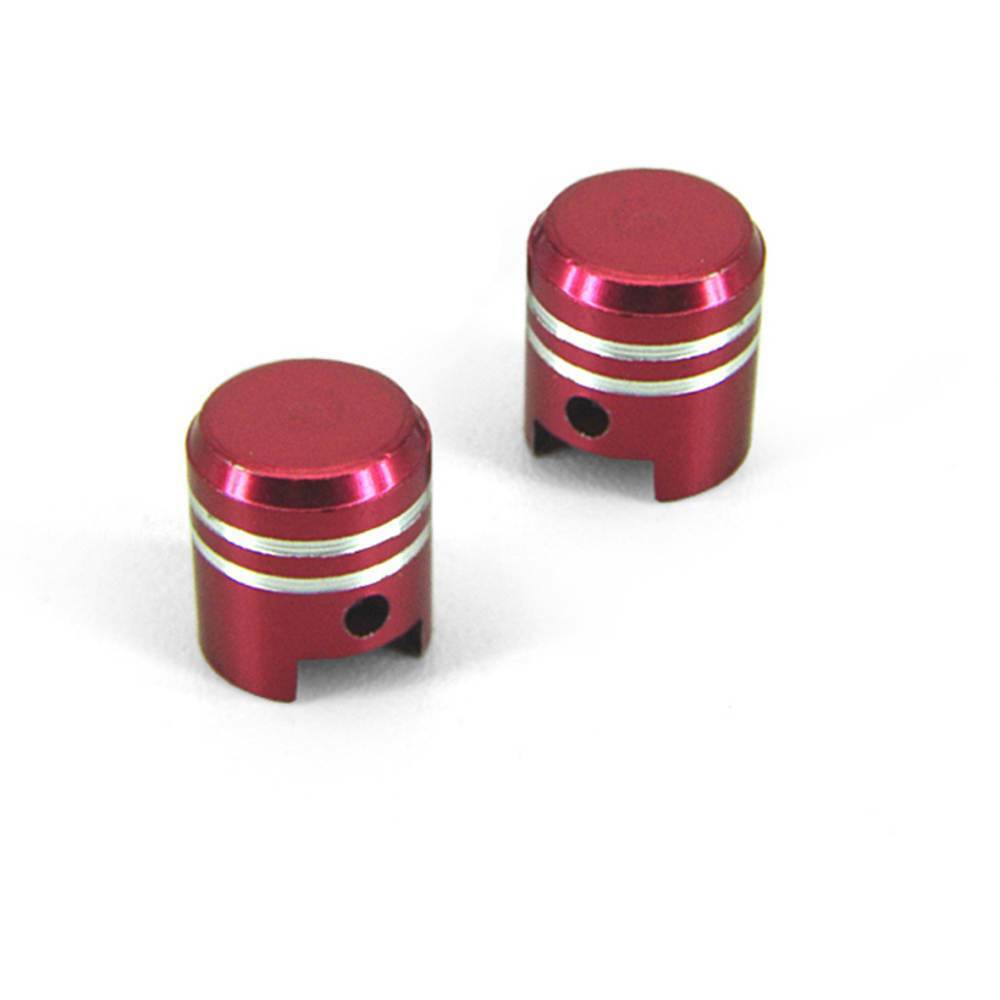 COPPIA TAPPI VALVOLA PISTONE ROSSO ANODIZZATO