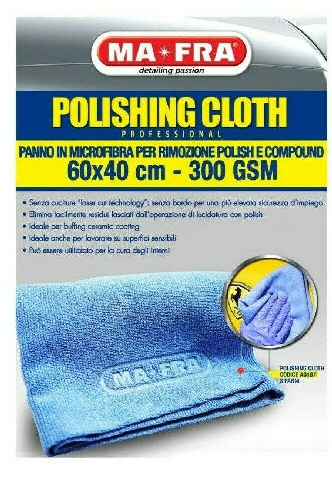 1 Pezzo - Panno in Microfibra per Rimozione Polish e Compound MaFra A0187