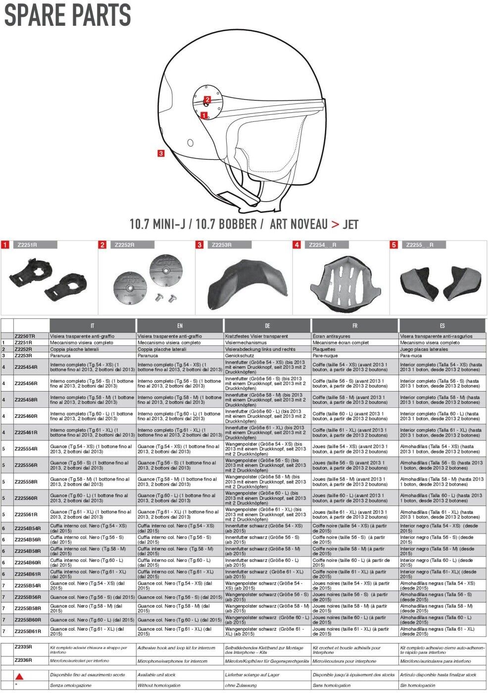 RICAMBIO GIVI Z2255B56R - SET GUANCETTE 56/S  H107 NEW