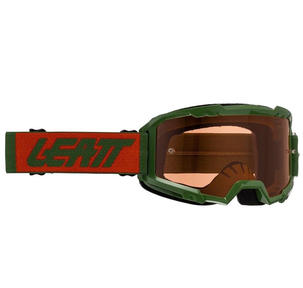 MASCHERA OCCHIALI MX CROSS LEATT GOGGLE VIZION 2.5 FOREST ORANGE