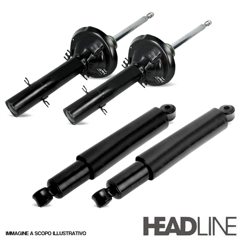 KIT 4 AMMORTIZZATORI ANTERIORI E POSTERIORI HEADLINE FIAT 500 E FORD KA