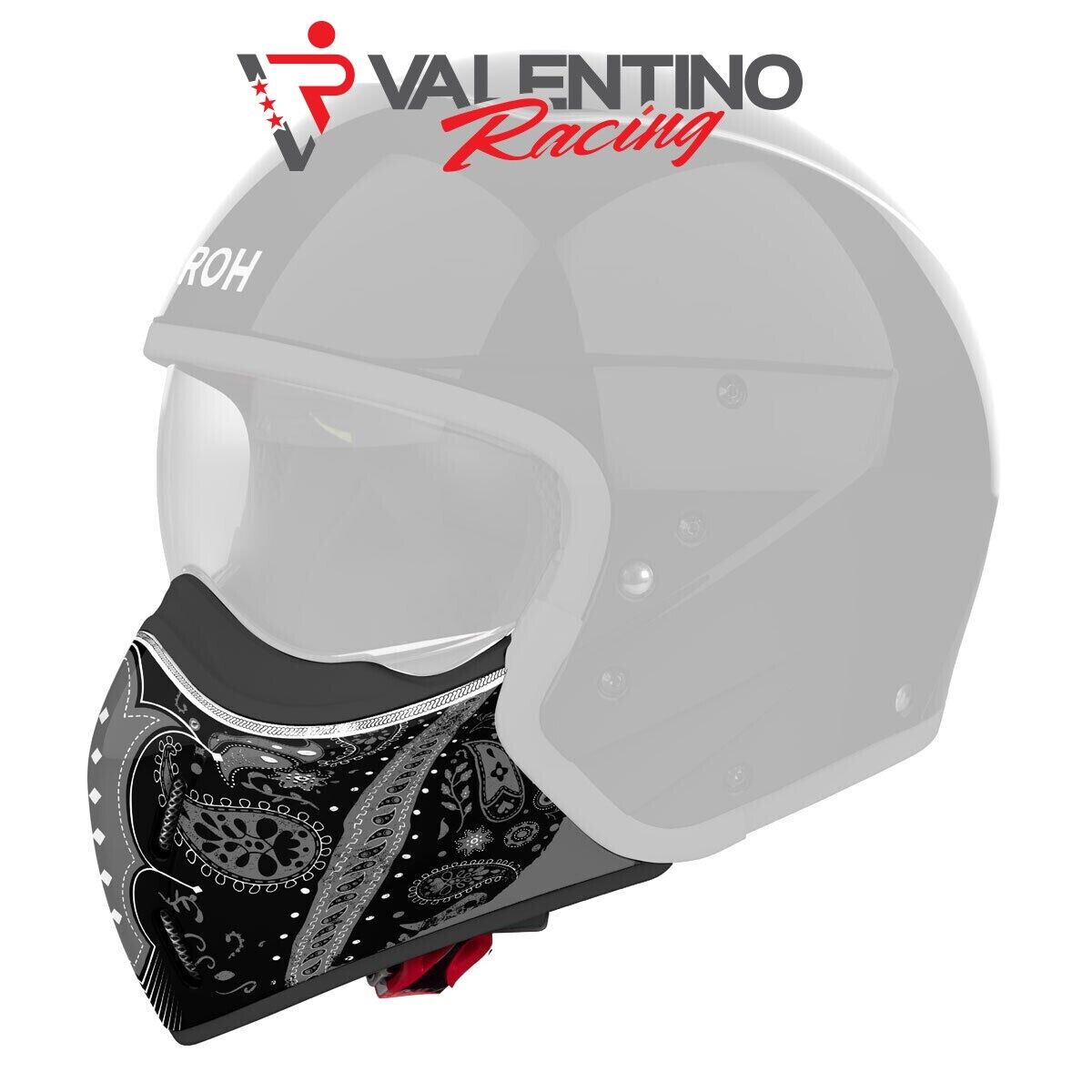 MENTONIERA CASCO in Fibra AIROH J110 P/J CHINGUARD PAESLY BLACK GLOSS