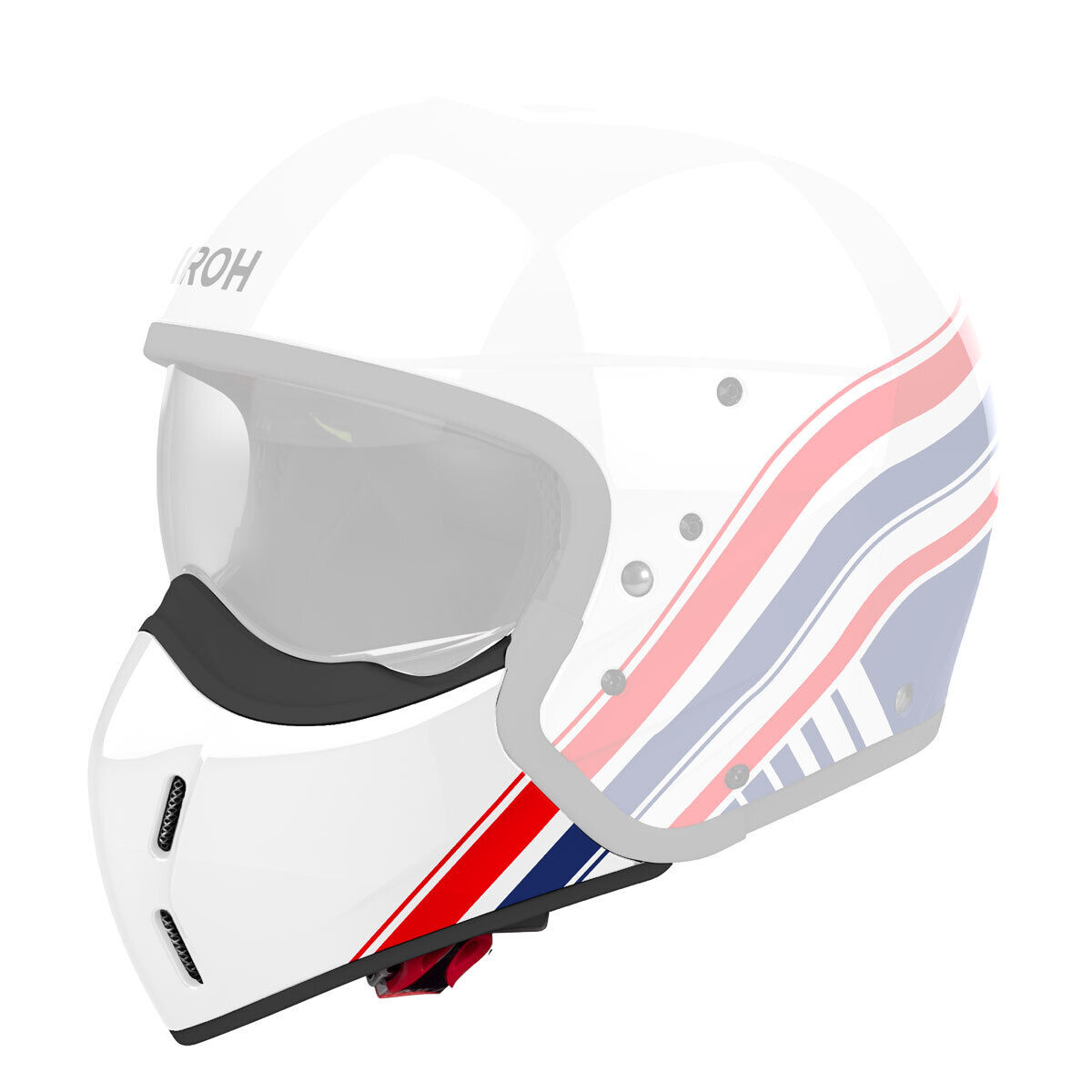 Mentoniera Casco Airoh J 110 EON Bianco Blu Rosso Lucido