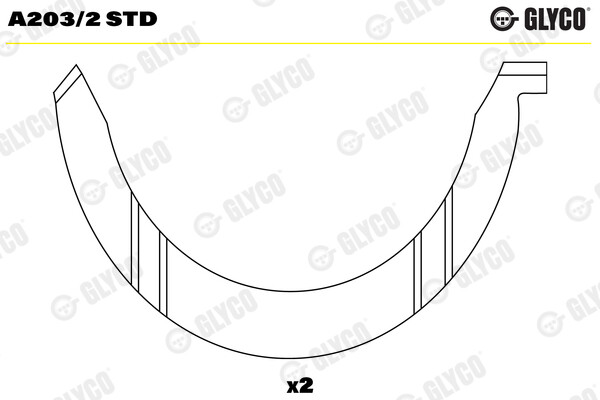 GLYCO A203/2 Std Rondella di Spinta,Albero Motore per Citroën,Citroën