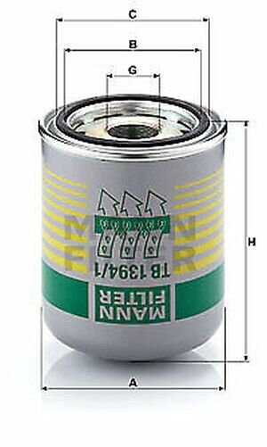 MANN-FILTER TB 1394/1 X Aria Essiccatore Cartuccia, Compressed-Air Sistema per,