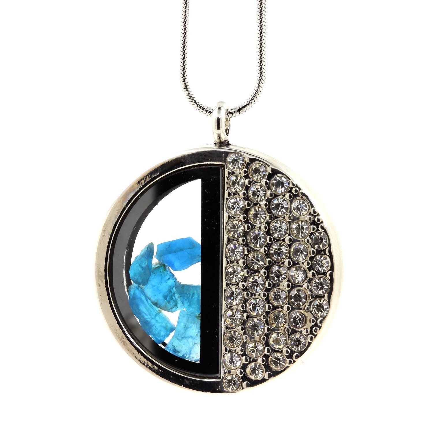 Collana Apatite Blu Neon Brut. Modello Semicerchio