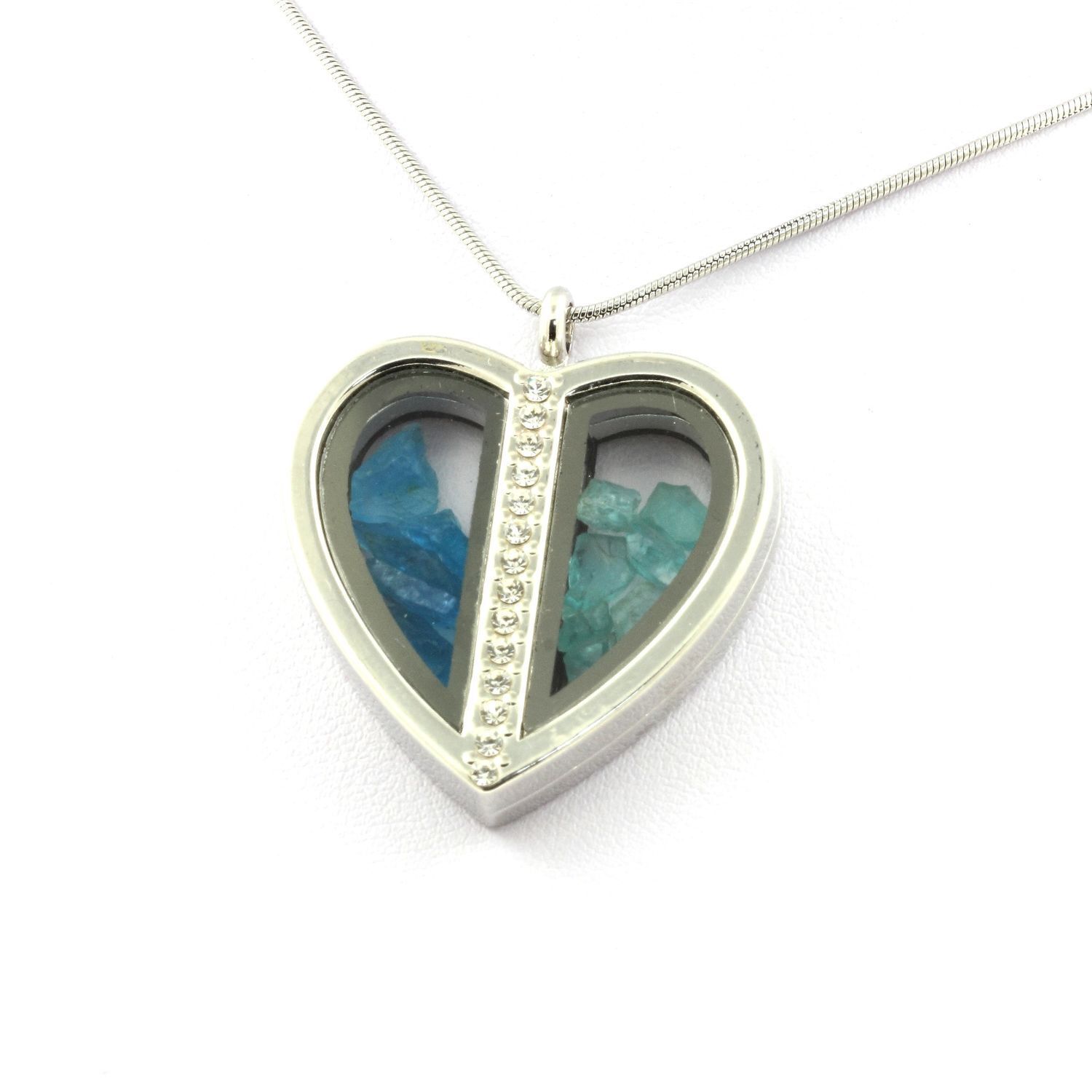 Collana Apatite Blu Neon + Apatite Paraiba Brut. Modello Cuore