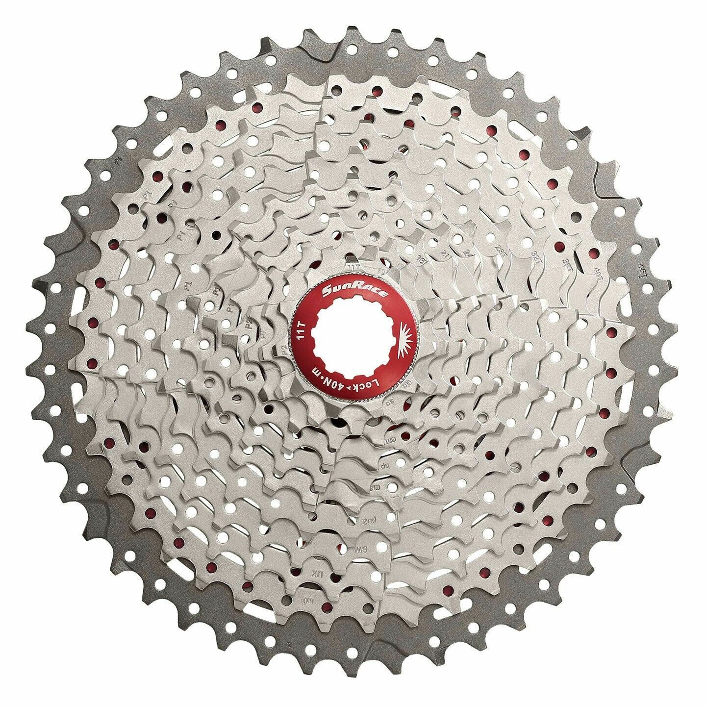 SUNRACE Cassetta Mtb MX8 11V 11-46 Silver/Rosso