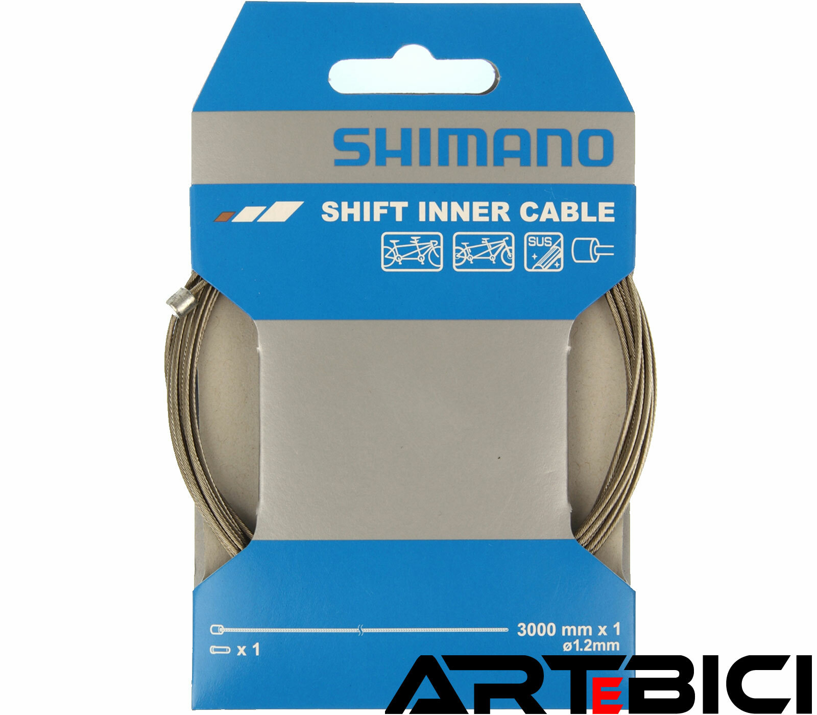 Filo cambio originale SHIMANO cavo acciaio inox+capofilo bici TANDEM CORSA MTB