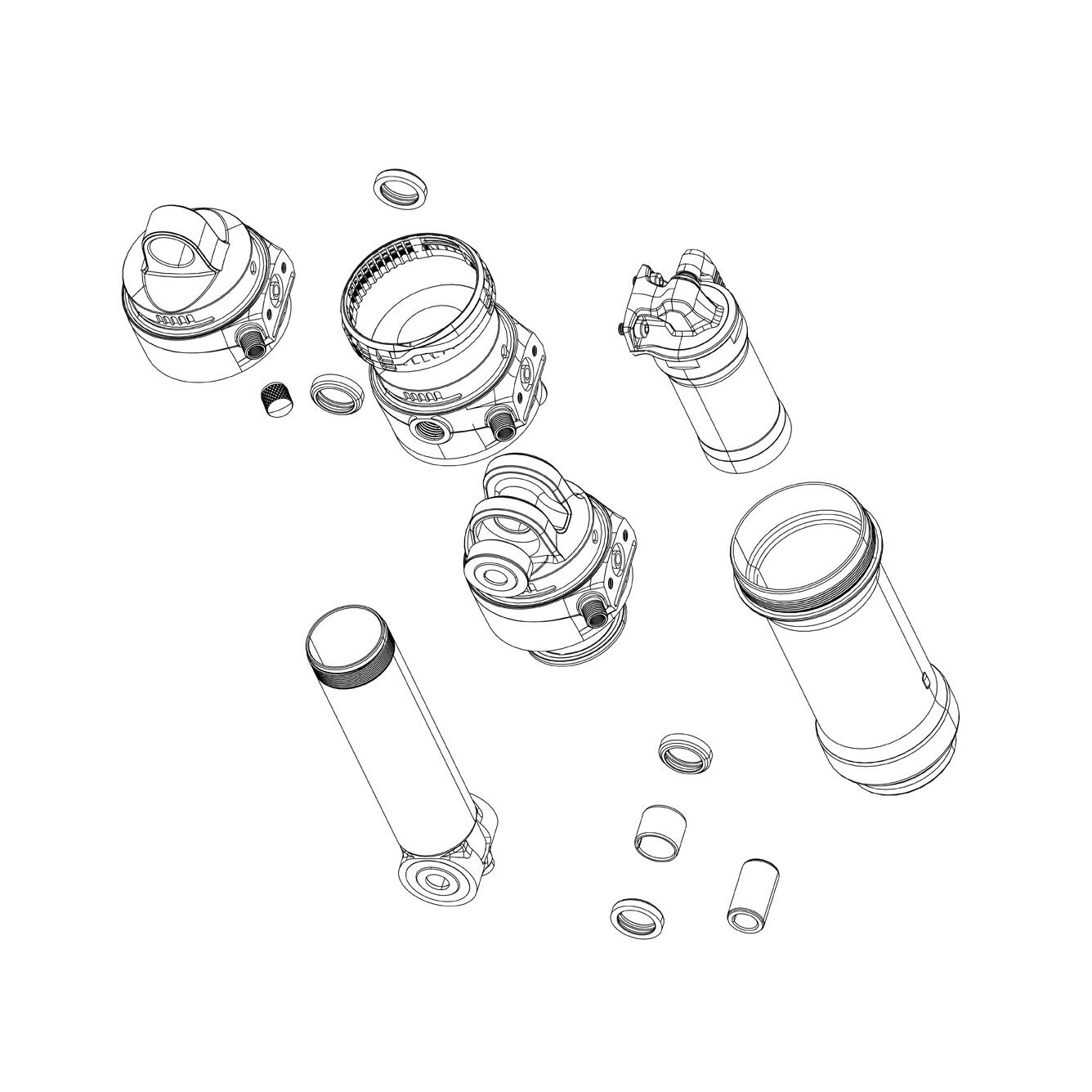 Rockshox Spare Rear Shock Eyelet Assembly (Eyelet, Damper Body, O-Rings) (Reserv