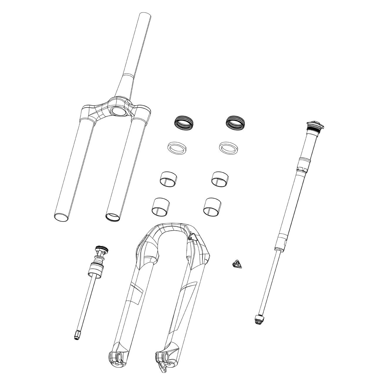 ROCKSHOX Aufklebersatz 35mm Neongelb, Pike/Lyrik/Yari/Domain/Revelation, 11.4318