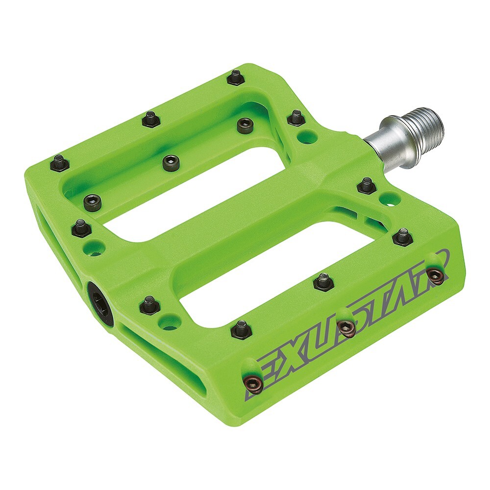 Pedali flat Exustar FREERIDER EASY in termoplastica verde