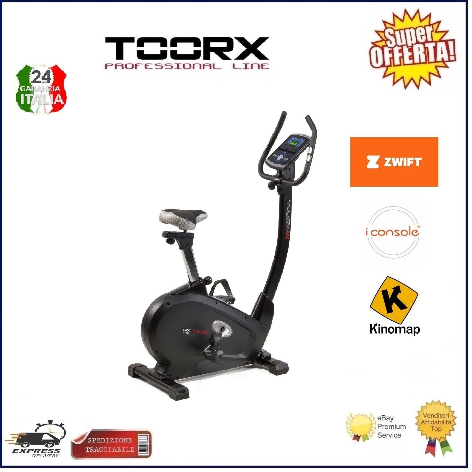 Toorx BRX-100 Ergo Cyclette Con Ergometro Cardio Bike Wireless App Ready 3.0